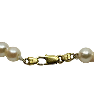 Vintage Brev Double Baroque Japanese Saltwater Cultured Akoya Pearl Tiger Eye Necklace- 18K Yellow Gold 38.50"