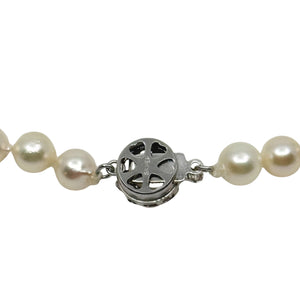 Vintage Mid Century Japanese Saltwater Akoya Cultured Pearl Necklace - Sterling Silver 17 Inch