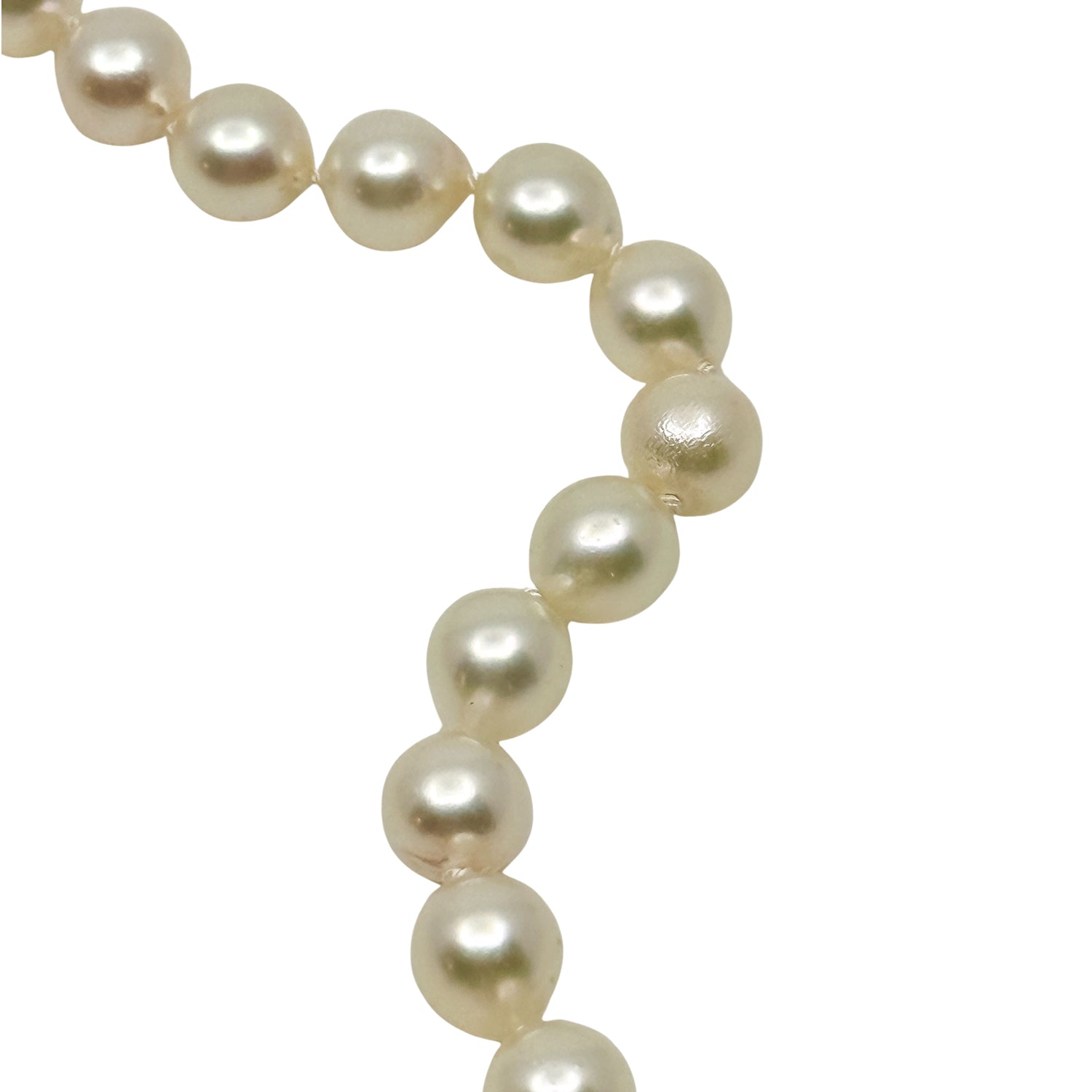 Vintage Mid Century Japanese Saltwater Akoya Cultured Pearl Necklace - Sterling Silver 17 Inch