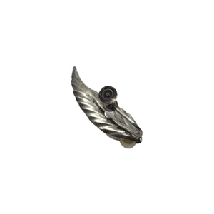 Graduated Leaf Climber Japanese Saltwater Akoya Cultured Pearl Screwback Earrings- Sterling Silver