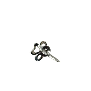 Mikimoto Clover Leaf Japanese Saltwater Akoya Cultured Pearl Solitaire Earrings-Sterling Silver