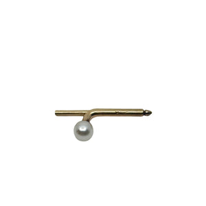 Mid Century Modernist Japanese Saltwater Akoya Cultured Pearl Shirt Stud Set- 14K Yellow Gold