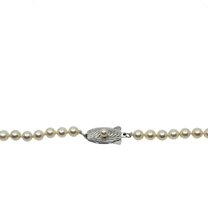 5.00-5.50mm Vintage Mikimoto Japanese Saltwater Akoya Cultured Pearl Necklace - Sterling Silver 24 Inch