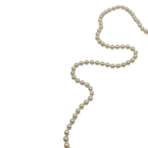 5.00-5.50mm Vintage Mikimoto Japanese Saltwater Akoya Cultured Pearl Necklace - Sterling Silver 24 Inch