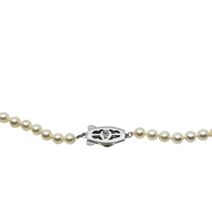5.00-5.50mm Vintage Mikimoto Japanese Saltwater Akoya Cultured Pearl Necklace - Sterling Silver 24 Inch