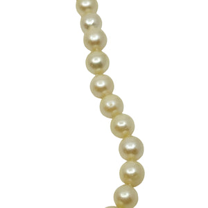 Vintage Filigree Flower 8.50mm Mid Century Japanese Saltwater Akoya Cultured Pearl Choker Necklace - Sterling Silver 16 Inch