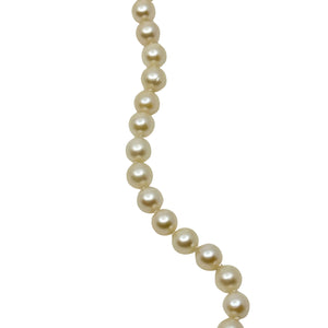 6mm Vintage Japanese Saltwater Akoya Cultured Pearl Necklace - 14K Yellow Gold 17.50 Inch