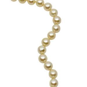 Quality 6.50mm Japanese Saltwater Akoya Cultured Pearl Mid Century Filigree Necklace - 14K White Gold 16.50 Inch