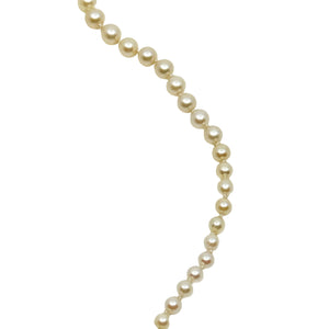 Graduated Vintage Japanese Saltwater Akoya Cultured Pearl Necklace - 14K Yellow Gold 19.50 Inch