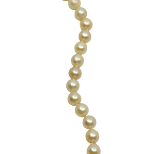 Vintage Large Graduated Japanese Saltwater Akoya Cultured Pearl Necklace - Sterling Silver 20 Inch