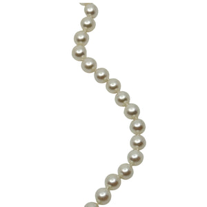 Quality 7mm Japanese Saltwater Akoya Cultured Pearl Mid Century Vintage Choker Necklace - 14K White Gold 16 Inch