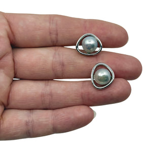 Blue Pineapple Vintage Japanese Saltwater Akoya Cultured Pearl Cufflinks- Sterling Silver (Copy)