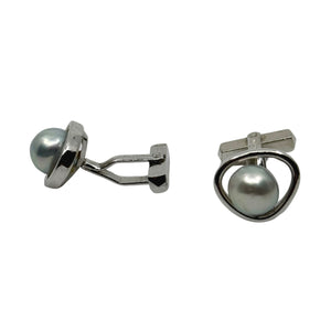 Blue Pineapple Vintage Japanese Saltwater Akoya Cultured Pearl Cufflinks- Sterling Silver (Copy)