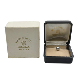 Vintage Designer Maruwa Japanese Saltwater Akoya Cultured Pearl Tie Tac - Sterling Silver