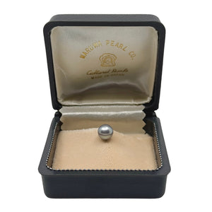 Vintage Designer Maruwa Japanese Saltwater Akoya Cultured Pearl Tie Tac - Sterling Silver