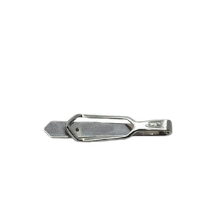 Vintage Engraved Mid Century Men's Japanese Saltwater Akoya Cultured Pearl Tie Bar- Sterling Silver
