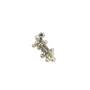 Vintage Tree Branch Cluster Akoya Saltwater Cultured Pearl Screwback Earrings- Sterling Silver