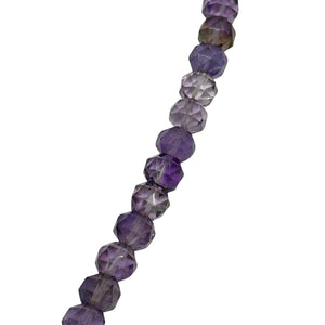 Retro Faceted Purple Amethyst White Saltwater Akoya Cultured Pearl Necklace- Opera Length 28"