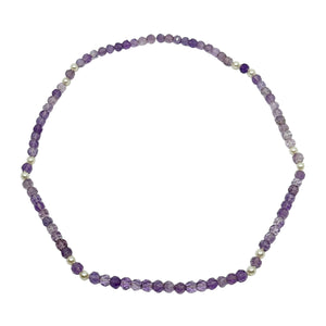 Vintage Faceted Purple Amethyst White Saltwater Akoya Cultured Pearl Necklace- Opera Length 26.5"