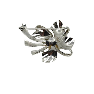 Vintage Leafy Cluster Japanese Saltwater Akoya Cultured Pearl Brooch- Sterling Silver