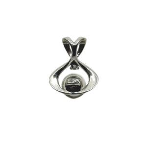 Sultan of Hawaii Japanese Saltwater Akoya Cultured Pearl Natural White Diamond Pendant- 14K White Gold