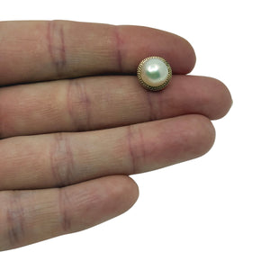Mid Century Braided Japanese Saltwater Akoya Cultured Pearl Tie Tac- 14K Yellow Gold