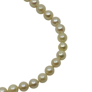 Vintage 6.00mm Mid Century Japanese Saltwater Akoya Cultured Pearl Necklace - Sterling Silver 16.50 Inch