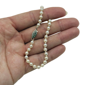 Petite 4.5mm Vintage Japanese Saltwater Akoya Cultured Pearl Bracelet- Sterling Silver 7.75 Inch