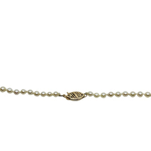 Retro MCM Japanese Saltwater Akoya Cultured Pearl Necklace - 14K Yellow Gold 20 Inch