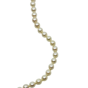 Vintage Choker Japanese Saltwater Akoya Cultured Pearl Necklace - 14K Yellow Gold 15.75 Inch