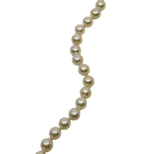 Lovely 6mm Vintage Japanese Saltwater Akoya Cultured Pearl Necklace - Sterling Silver 18.25 Inch