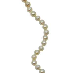 Vintage Graduated Japanese Saltwater Akoya Cultured Pearl Necklace - 14K Yellow Gold 20 Inch