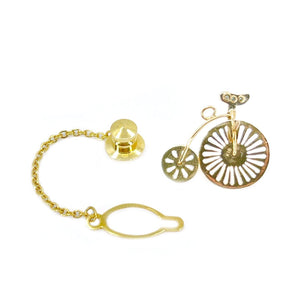 Taihei Bicycle Retro Japanese Saltwater Akoya Cultured Pearl Tie Tac- 18K Yellow Gold