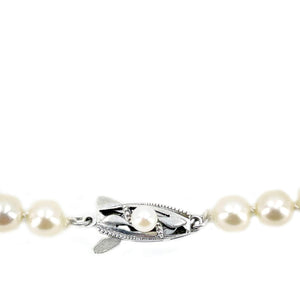 Mikimoto Japanese Cultured Akoya Pearl Beaded Strand - Sterling Silver 24 Inch