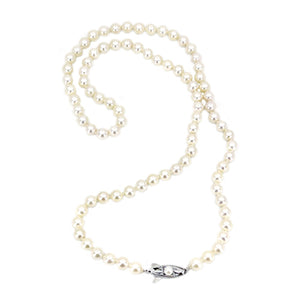 Mikimoto Japanese Cultured Akoya Pearl Beaded Strand - Sterling Silver 24 Inch