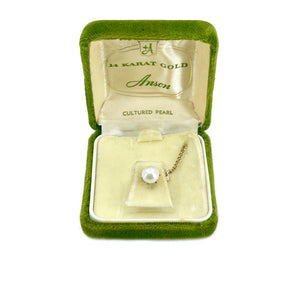 Anson Retro Vintage Japanese Saltwater Akoya Cultured Pearl Tie Tac- 14K Yellow Gold