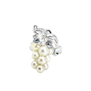Asahi Shoten Grape Japanese Saltwater Akoya Cultured Vintage Pearl Ring- Sterling Silver Sz 7 1/2