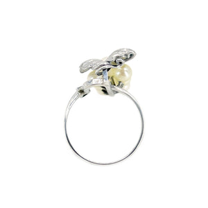Asahi Shoten Grape Japanese Saltwater Akoya Cultured Vintage Pearl Ring- Sterling Silver Sz 7 1/2