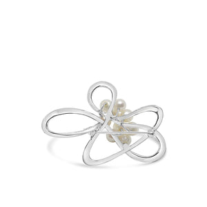 Atomic Japanese Saltwater Akoya Pearl Brooch- Sterling Silver