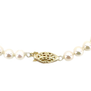 High Quality Japanese Saltwater Cultured Akoya Pearl Strand - 14K Yellow Gold 18 Inch