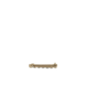 Mid Century Petite Cultured Akoya Pear Bar Pin Brooch- 14K Yellow Gold
