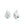 Baroque Blue Akoya Saltwater Cultured Pearl Leaf Screwback Earrings- Sterling Silver