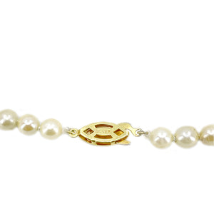 Deco Choker Japanese Saltwater Cultured Akoya Pearl Baroque Necklace - Sterling Silver 15.50 Inch
