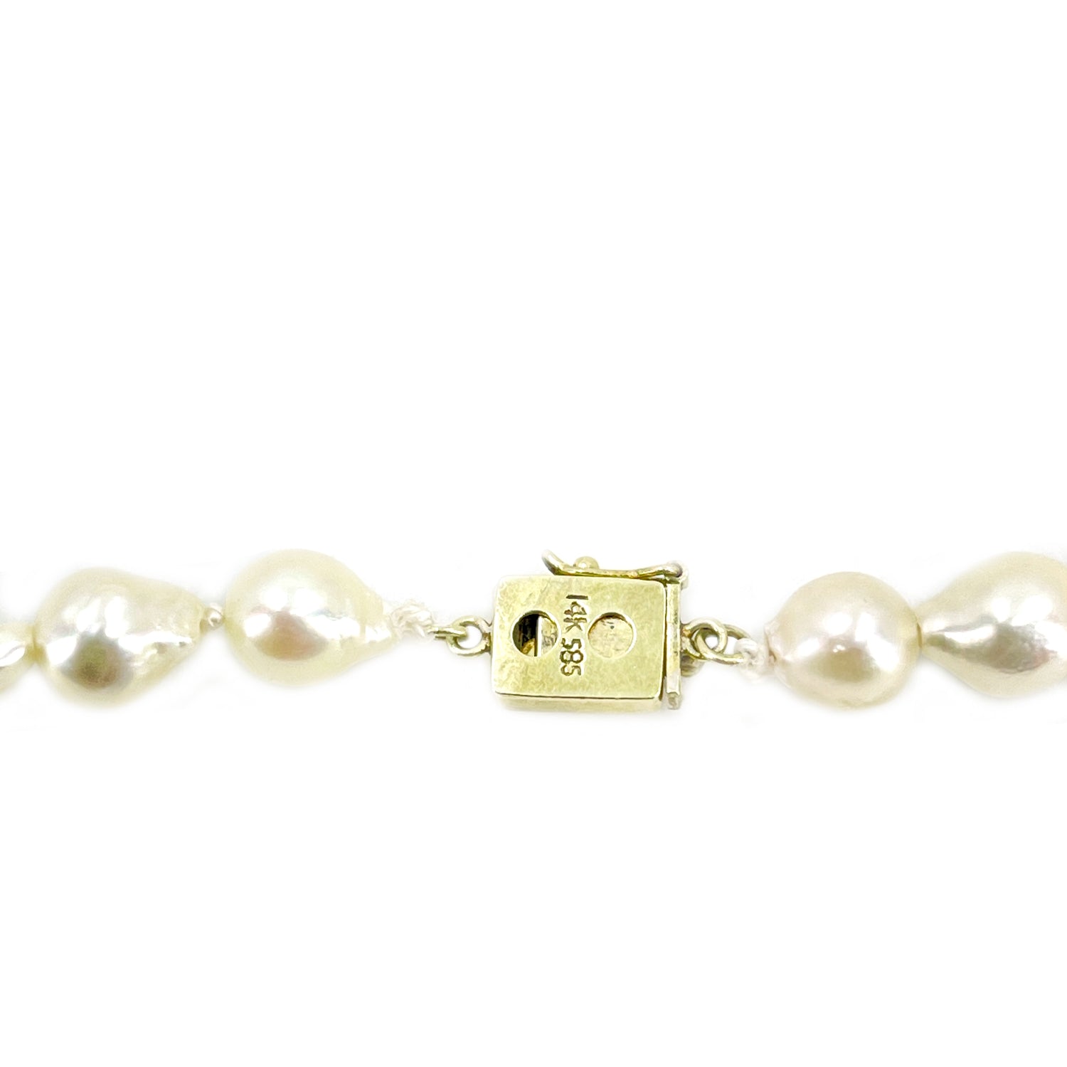 Good Fortune Baroque Japanese Cultured Akoya Pearl Strand - 14K Yellow Gold 31.50 Inch