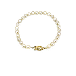 Baroque Japanese Saltwater Akoya Cultured Pearl Vintage Bracelet- Sterling Silver Gold Wash