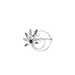Modernist Baroque Blue Japanese Saltwater Akoya Cultured Pearl Vintage Brooch- Sterling Silver