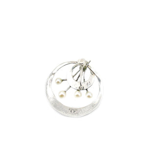 Black Enamel Akoya Saltwater Cultured Pearl Screwback Earrings- Sterling Silver
