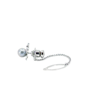 Blue Japanese Saltwater Akoya Cultured Pearl Butterfly Tie Tac- Sterling Silver