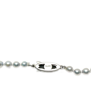 Gray Japanese Cultured Akoya Pearl Graduated Necklace - Sterling Silver 20 Inch