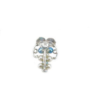 Grape Blue Akoya Saltwater Cultured Pearl Screwback Earrings- Sterling Silver
